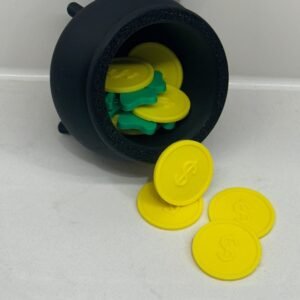 St. Patrick's Day Pot With Coins and 4-Leaf Clovers!