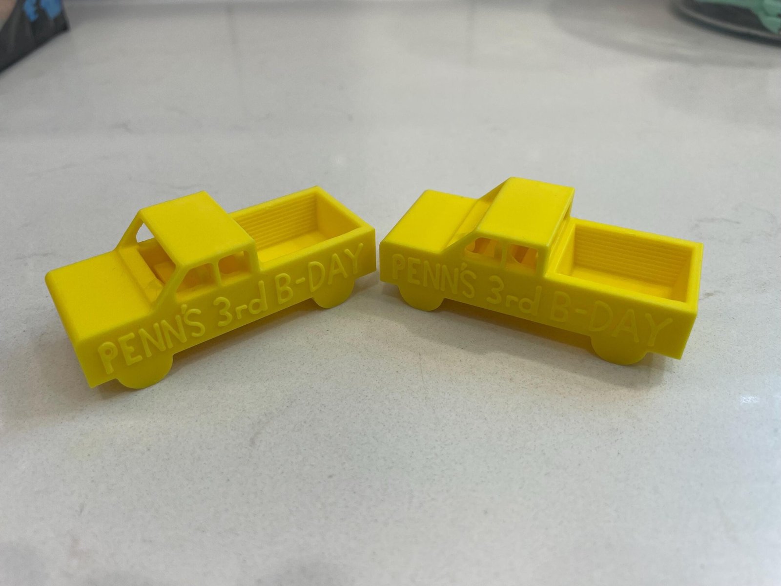 Personalized Toy Truck Cupcake Topper or Party Favor For Kids Birthday - 1” by 2” x 1” - Image 4