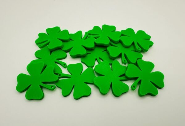 50x - Four Leaf Clover Trinkets - 1"x1"x.125" St. Patricks Day.  Sold in sets of 50pcs.