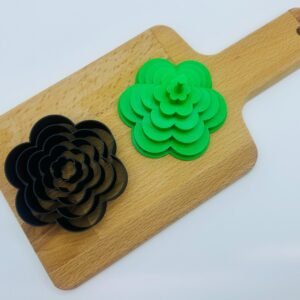 Graduated Flower Cookie Cutter Set - Plastic 5 Sizes and Stand/Holder