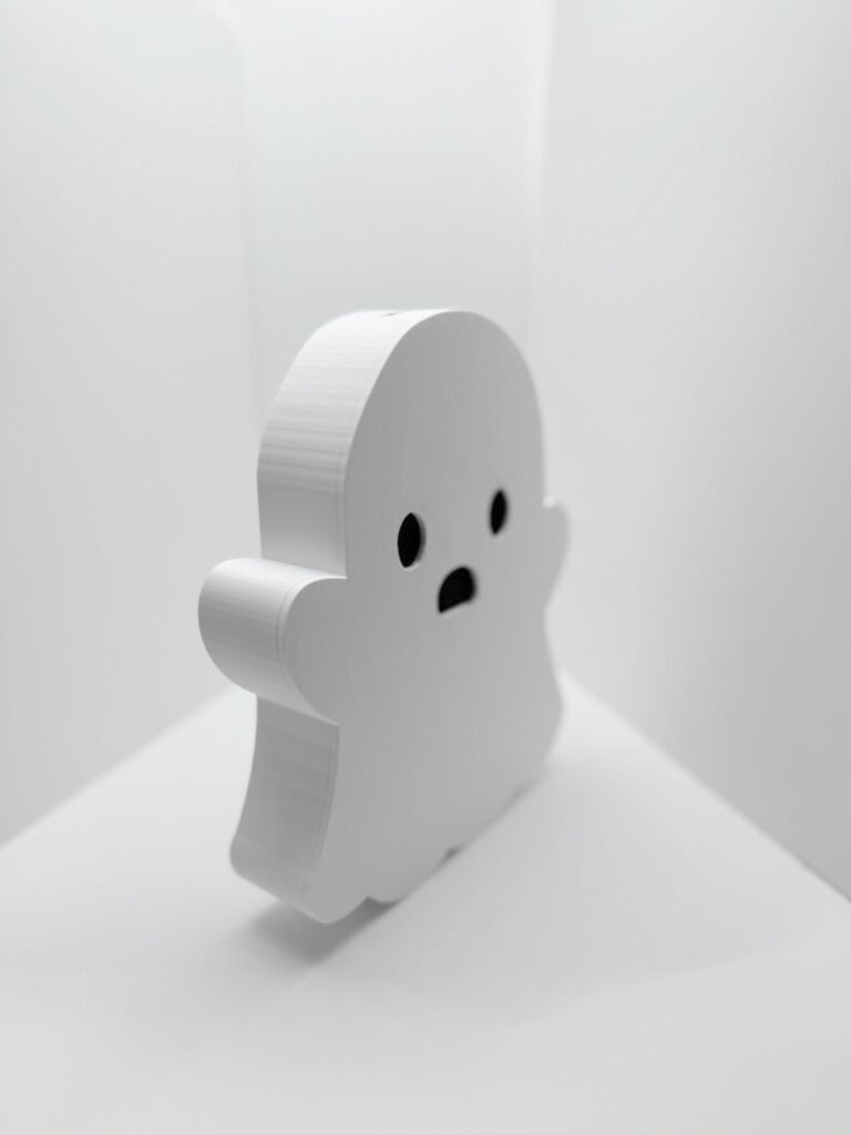 Ghost inspired piggy bank front.