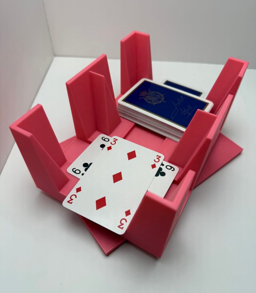 Pink, 6-deck canasta spinner.